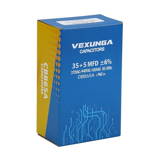 35/5 uF 35+5 MFD 370V 440V 450V Oval Dual Run Start AC Capacitor 35 5 uF 370 440 450 Volt VAC CBB65 Air, alternate view 6