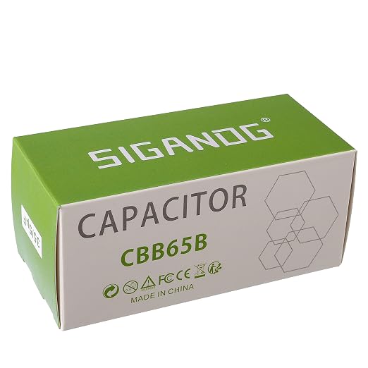 35/5 uF 35+5 MFD 370V or 440V CBB65 Dual Run Start Round Capacitor 35 5 uF MFD 370 440 Volt VAC for Condenser, alternate view
