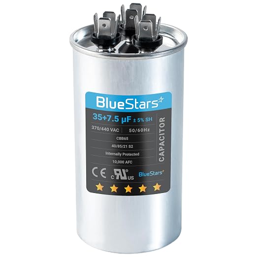 35+7.5 uf/MFD 370-440V AC Dual Run Capacitor CBB65B – Replacement for AC Motor, Fan Start, and Heat Pump Air Conditioners