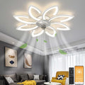35′′ Ceiling Fans with Lights, Modern Low Profile Ceiling Fans with Lights and Control, Dimmable 3 Color Flush Mount LED