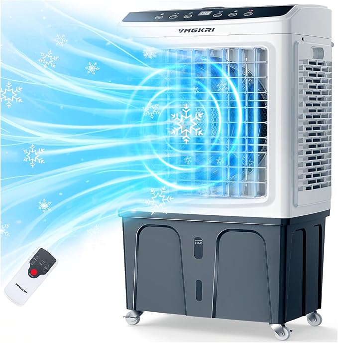 35" Evaporative Air Cooler, 2800CFM Swamp Cooler, 120°Oscillation Air Cooler with Remote Control, 24H Timer, 3 Modes & Wind