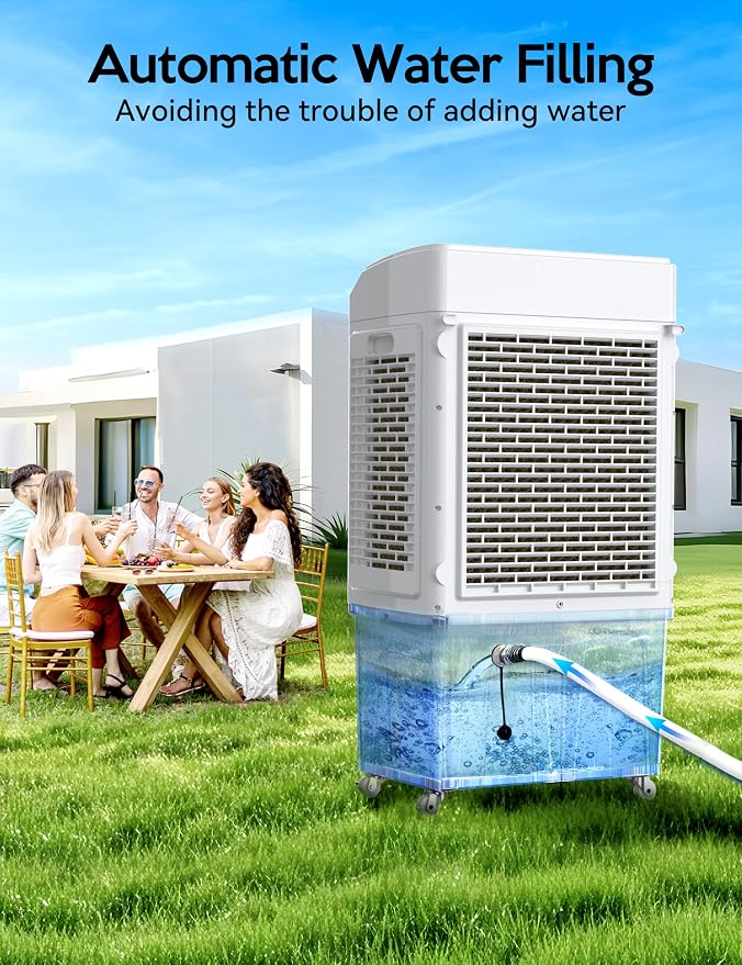 35" Evaporative Air Cooler, 2800CFM Swamp Cooler, 120°Oscillation Air Cooler with Remote Control, 24H Timer, 3 Modes & Wind