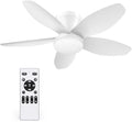 35 Inch Ceiling Fan with Lights and Remote Control, Quiet Modern Low Profile Fan Light with 6 Speeds, Dimmable LED