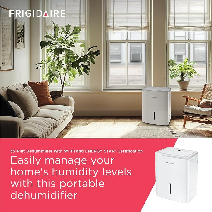 35-Pint Portable Dehumidifier with Wi-Fi and Energy Star Certification for Small/Medium/Large Rooms & Basements, alternate