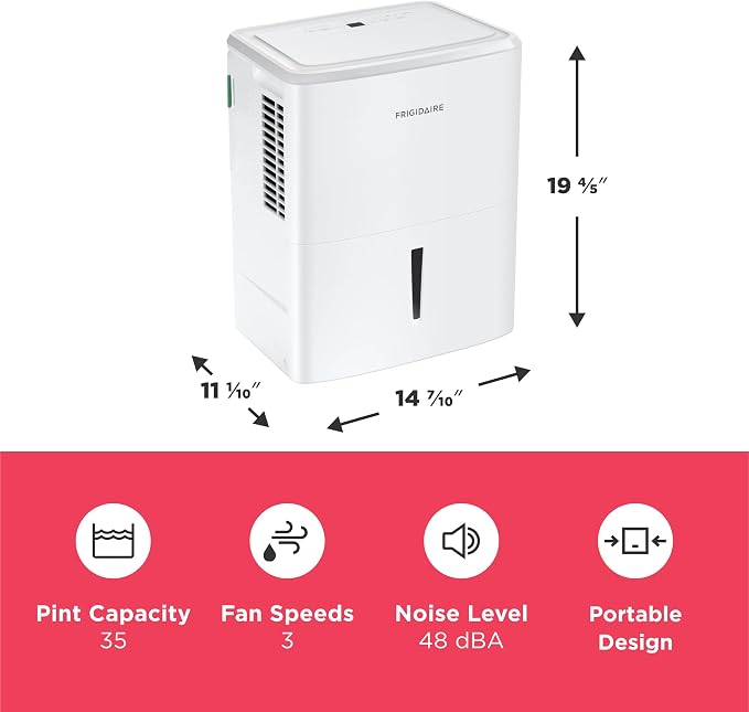 35-Pint Portable Dehumidifier with Wi-Fi and Energy Star Certification for Small/Medium/Large Rooms & Basements, alternate