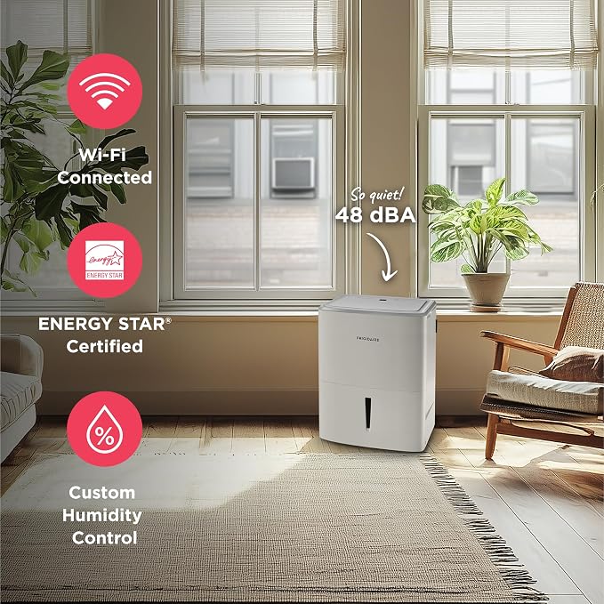 35-Pint Portable Dehumidifier with Wi-Fi and Energy Star Certification for Small/Medium/Large Rooms & Basements, alternate