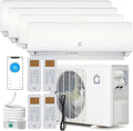 35000 BTU 4 Zone WIFI Mini Split AC/Heating System, 19 SEER2 Quad Zone 4 × 9000 BTU Ductless Split Air Conditioner with
