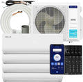35K BTU ODU Quad 4 Zone (9000+9000+9000+12000 BTU) 19 SEER2 208-230V Cools Up to 1750 Sq.Ft, Works with Alexa and Wifi