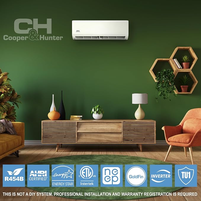 36,000 BTU 230V Single Zone Wall Mount Ductless Mini Split Air Conditioner & Heat Pump – 19.5 SEER2 – 25FT Installation Kit
