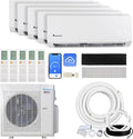 36,000 BTU Hyper Heat 5-Zone 21.5 SEER2 Heat Pump Wall Mounted Mini Split Heat Pump System w/All Inclusive Installation Kits