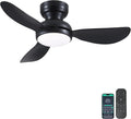 36 Inch Flush Mount Ceiling Fan with Light, 3 Reversible Blades, Remote & APP Control, 3 CCT Dimmable for Bedroom Living