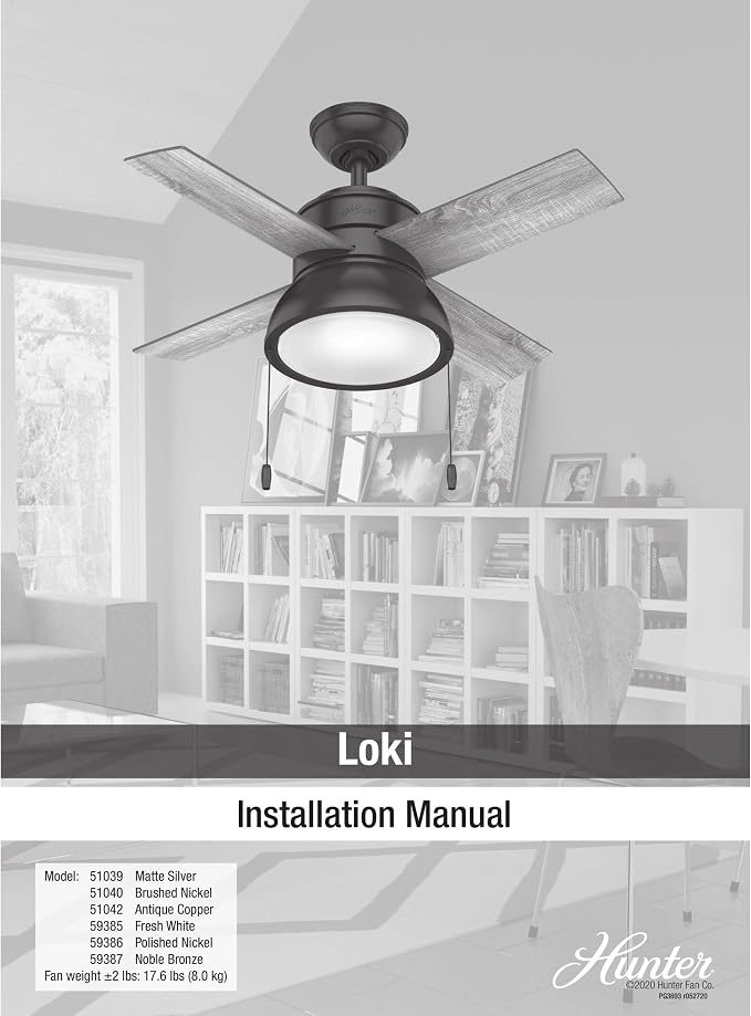 36 inch Small Indoor Ceiling Fan with LED Light and Pull Chain - Standard Mount Ceiling Fan, 4 Blades, For Bedroom, Home