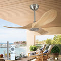 36 Inch Wooden Ceiling Fan Without Light With Remote Control, 3 solid wood fan blades Ceiling Fan for Indoor, Living Room