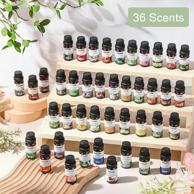 36 Pcs Essential Oils Set 10ml Fragrance Oil Aromatherapy Kit for Diffuser Humidifier Aromatherapy-Oils for Candle Making
