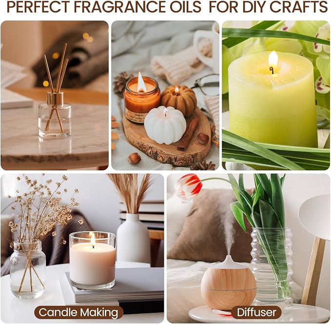 36 Pcs Essential Oils Set 10ml Fragrance Oil Aromatherapy Kit for Diffuser Humidifier Aromatherapy-Oils for Candle Making