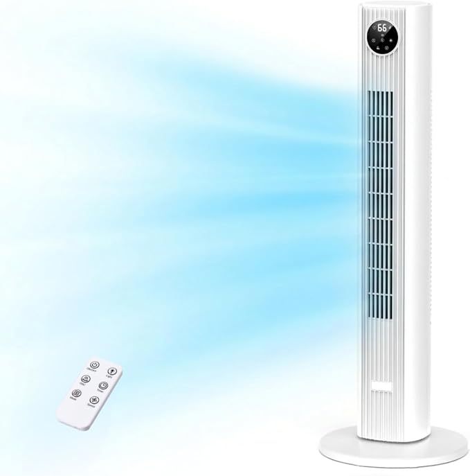 36" Tower Fan, 90°Oscillating Floor Fan with 4 Modes, 3 Speeds, 25ft/s Velocity, 12H Timer, product image