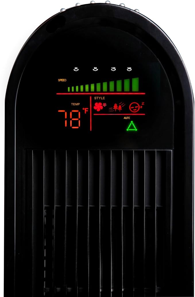 360 Oscillation, Micro-Blade Noise Reduction Technology Tower Fan, Black, Model:OZF5, alternate product view 4