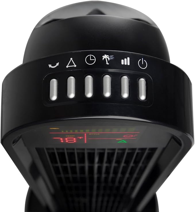 360 Oscillation, Micro-Blade Noise Reduction Technology Tower Fan, Black, Model:OZF5, alternate product view 6