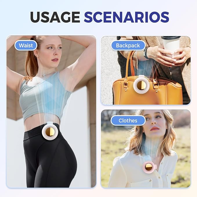 360° Rotatable Portable Silent Mini Bladeless Electric Fan, 2026 New 2-in-1 Waist Clip On Bladeless Small Fan, Adjustable