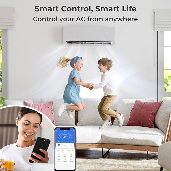 36000 BTU Dual 2 Zone Mini Split Air Conditioner, Wifi-Enabled 23 SEER2 18K BTU + 18K BTU, alternate product view 3