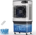 3600CFM Swamp Cooler, Evaporative Air Cooler with 13.5 Gallon Water Tank, 4 Ice Packs, 3 Speeds &Modes, 12H Timer