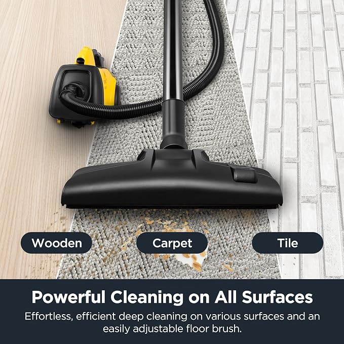 3670M Canister Cleaner, Lightweight Powerful Vacuum for Carpets and Hard floors, w/ 5bags,Yellow, alternate product view 5