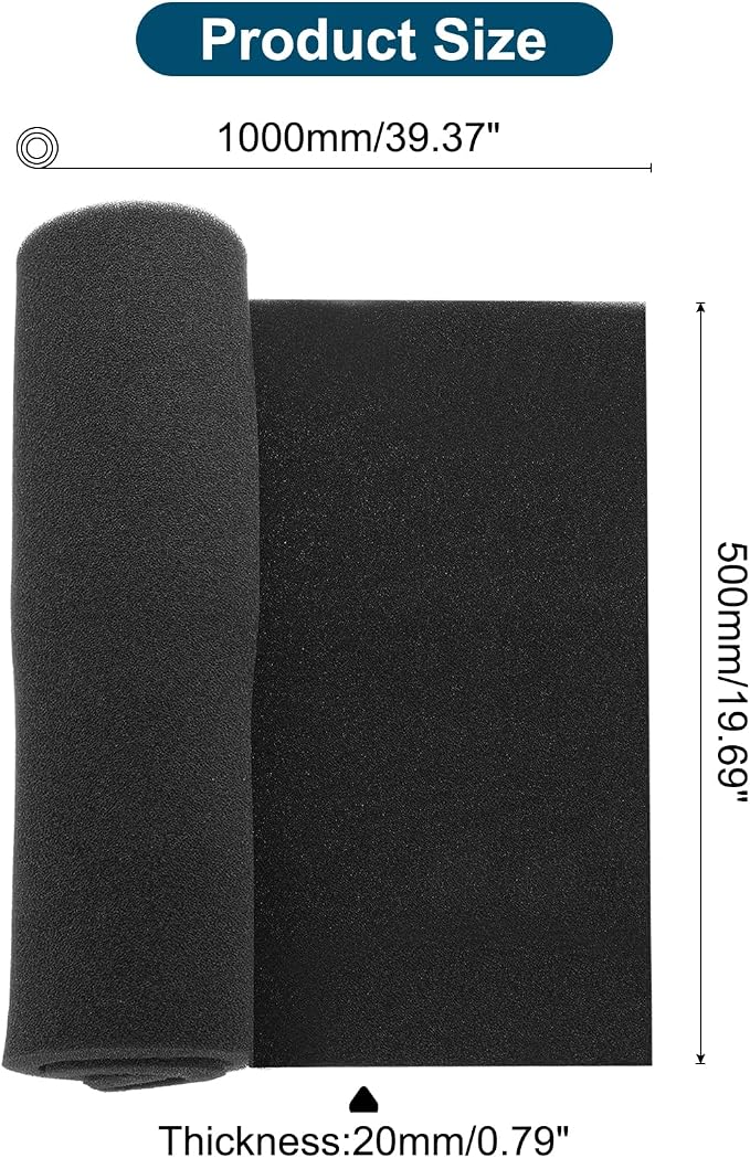 39" x 20" x 0.8" Air Conditioner Filter Replacement, Washable Reusable Cut to Fit Foam Filter Air Filter for RV AC Vent