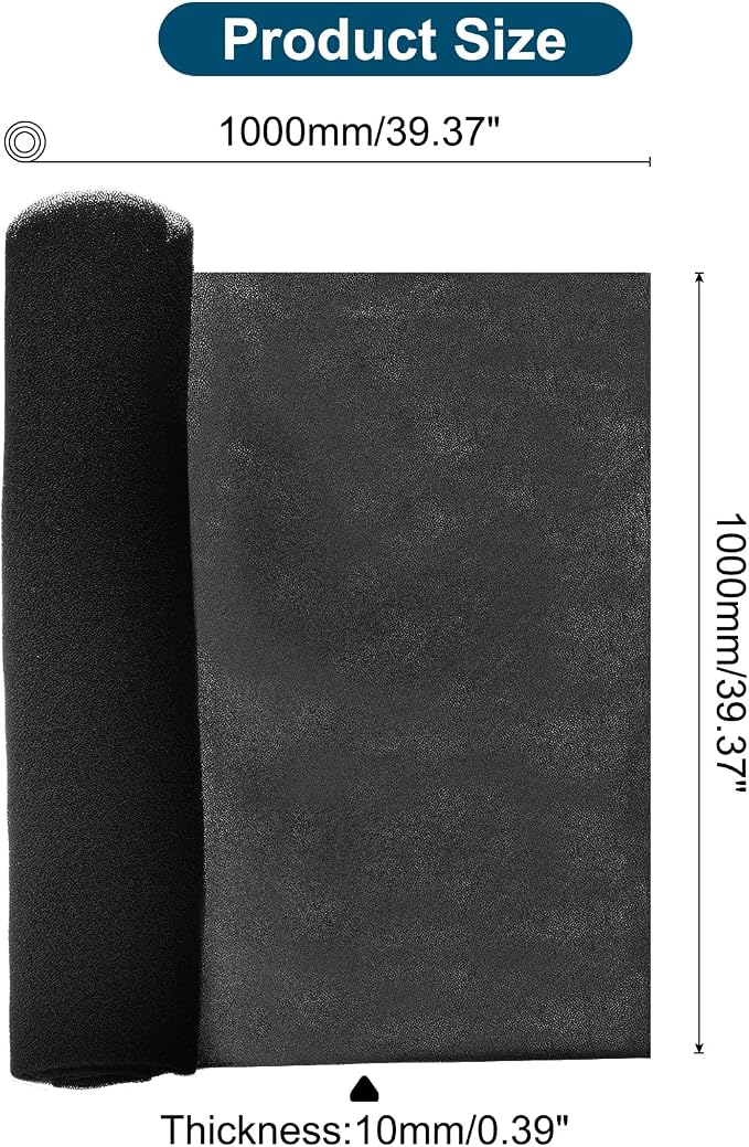 39" x 39" x 0.4" Air Conditioner Filter Replacement, Washable Reusable Cut to Fit Foam Filter Air Filter for RV AC Vent