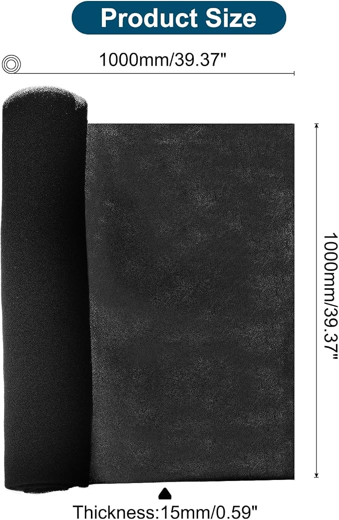 39" x 39" x 0.6" Air Conditioner Filter Replacement, Washable Reusable Cut to Fit Foam Filter Air Filter for RV AC Vent