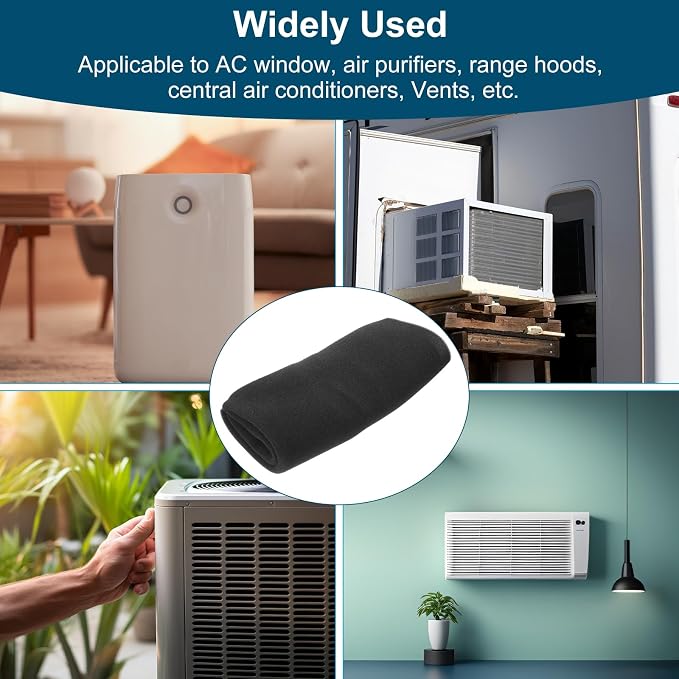 39" x 39" x 0.6" Air Conditioner Filter Replacement, Washable Reusable Cut to Fit Foam Filter Air Filter for RV AC Vent