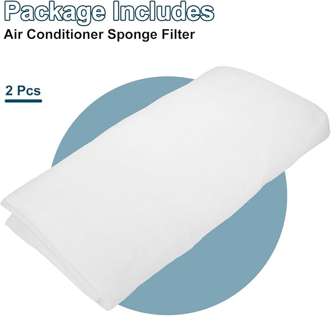 39" x 39" x 0.8" Air Conditioner Filter Replacement, 2Pcs Washable Reusable Cut to Fit Foam Filter Air Filter for RV AC Vent