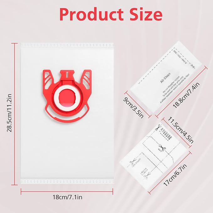 3D Airclean FJM Vacuum Cleaner Bags Compatible with FJM Vacuum Cleaner, Compact C1, Compact C2, Complete C1, S241