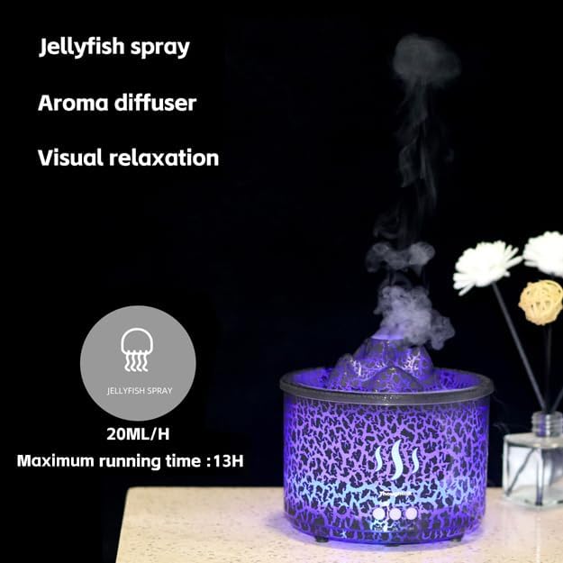 3in1 260ml Night Light, Essential Oil Diffuser for Bedroom, Office, Gym, Hotel Collection Diffuser, 3 Light Modes, 2/8H