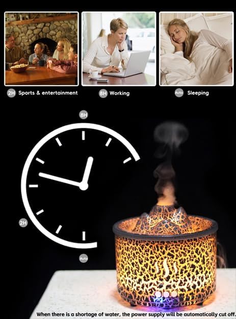 3in1 260ml Night Light, Essential Oil Diffuser for Bedroom, Office, Gym, Hotel Collection Diffuser, 3 Light Modes, 2/8H