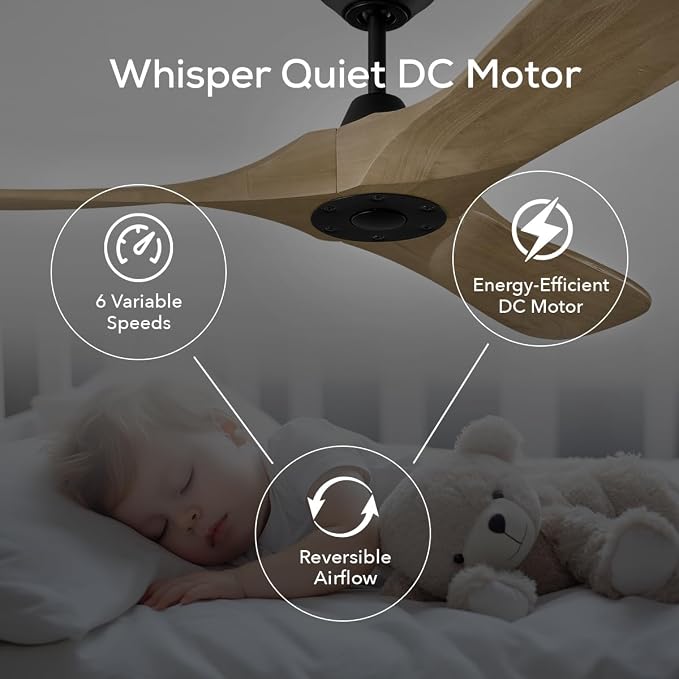 3MAVSM60MBKNH Smart Maverick Ceiling Fan with Remote Control, Indoor or Outdoor, Compatible with Bond Home Smart App