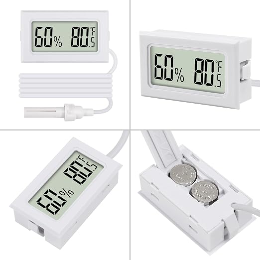 3Pcs Mini Digital Thermometer Hygrometer with Probe Electronic Temperature Humidity Gauge Meters Indoor LCD Display