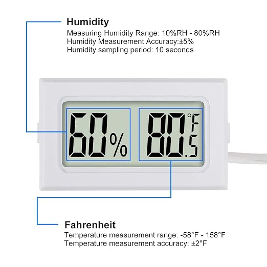 3Pcs Mini Digital Thermometer Hygrometer with Probe Electronic Temperature Humidity Gauge Meters Indoor LCD Display