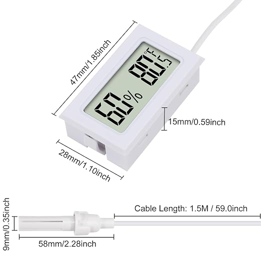 3Pcs Mini Digital Thermometer Hygrometer with Probe Electronic Temperature Humidity Gauge Meters Indoor LCD Display