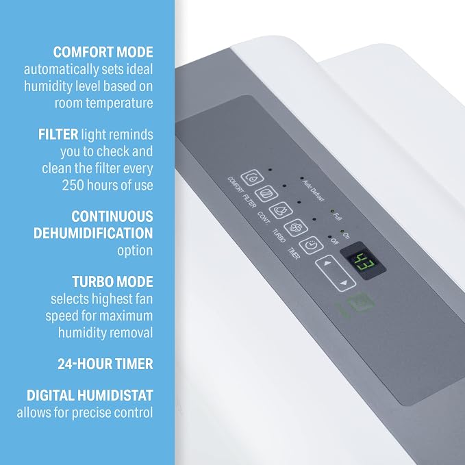 3PFD35-35-Pint Dehumidifier - Energy Star, Ultra-Quiet, Continuous Drain, 3,000 Sq. Ft., alternate product view 5