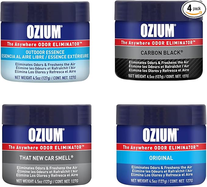 4.5 Oz. Odor Eliminating Gel for Homes, Cars, Offices and More (Original + Carbon Black + Outdoor Essence + That New Car