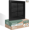 4.5" x 4.5" Inch (Opening Dimensions) - Pack of 10 - Plastic Black Soffit Vent Cover - Flat Square Air Vent