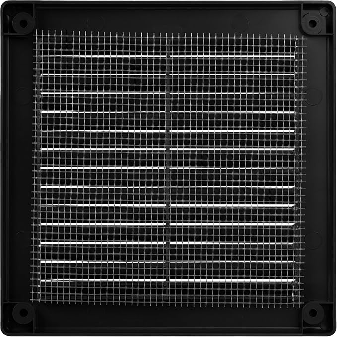 4.5" x 4.5" Inch (Opening Dimensions) - Pack of 10 - Plastic Black Soffit Vent Cover - Flat Square Air Vent, alternate view 6