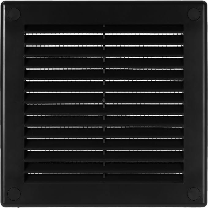 4.5" x 4.5" Inch (Opening Dimensions) - Pack of 10 - Plastic Black Soffit Vent Cover - Flat Square Air Vent, alternate view 8