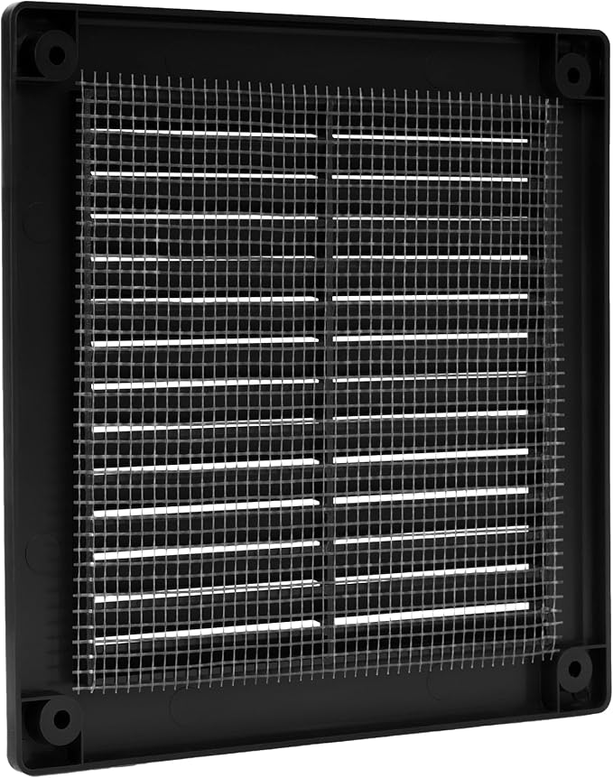 4.5" x 4.5" Inch (Opening Dimensions) - Pack of 10 - Plastic Black Soffit Vent Cover - Flat Square Air Vent, alternate view 9