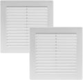 4.5" x 4.5" Inch (Opening Dimensions) - Pack of 2 - Plastic White Soffit Vent Cover - Flat Square Air Vent
