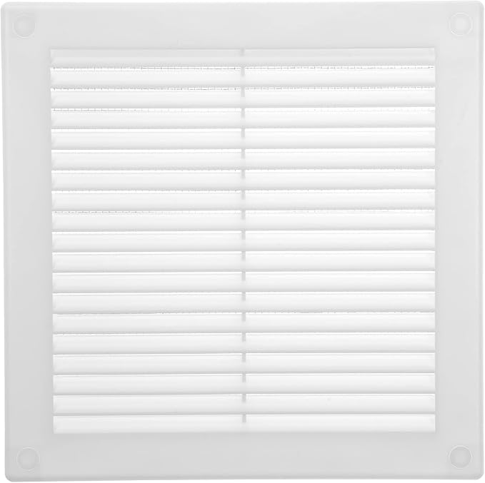 4.5" x 4.5" Inch (Opening Dimensions) - Pack of 2 - Plastic White Soffit Vent Cover - Flat Square Air Vent, alternate view 6
