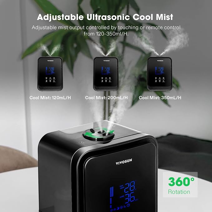 4.5L 2-in-1 Cool & Warm Mist Ultrasonic Humidifier with Essential Oil Box & Remote Control for Bedrooms, Offices, Plants