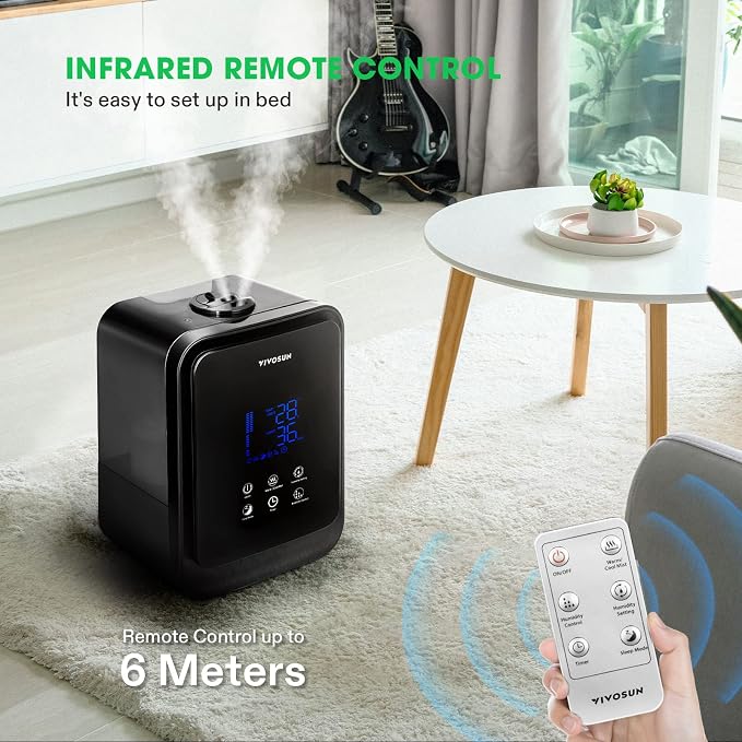 4.5L 2-in-1 Cool & Warm Mist Ultrasonic Humidifier with Essential Oil Box & Remote Control for Bedrooms, Offices, Plants