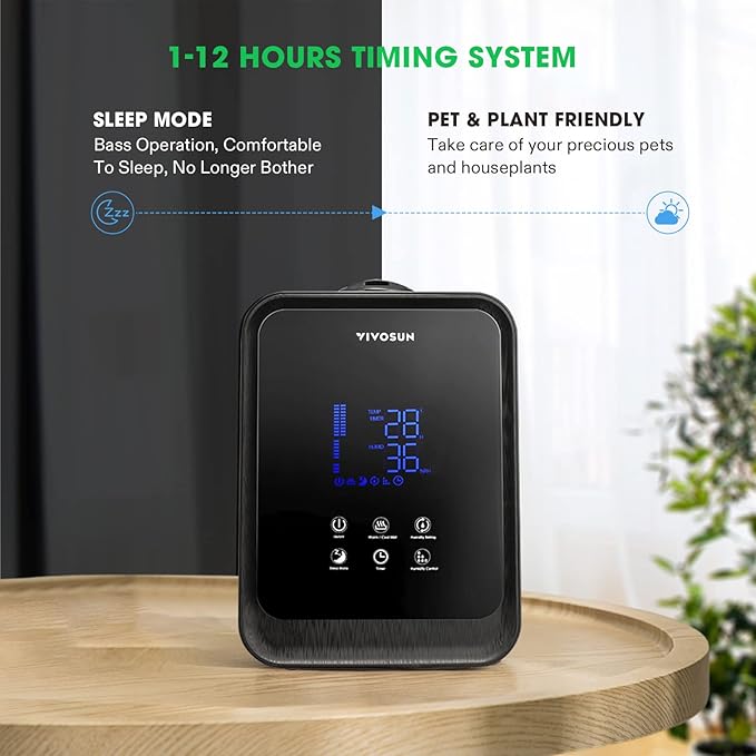 4.5L 2-in-1 Cool & Warm Mist Ultrasonic Humidifier with Essential Oil Box & Remote Control for Bedrooms, Offices, Plants
