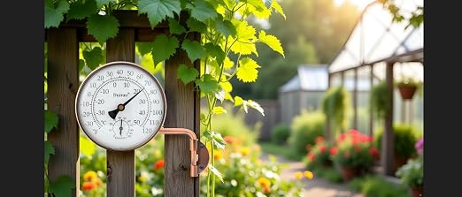 4" Brass Outdoor Thermometer, Indoor Thermometer for Room – Analog Wall-Mount Temperature Gauge with Humidity – Decorative